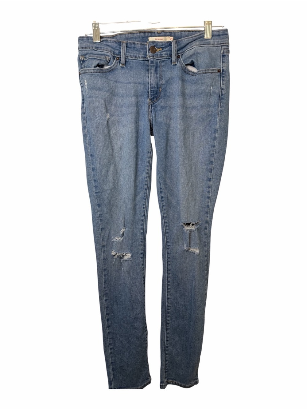 Levi's Light Blue Distressed 711 Skinny Jeans - Women's size 29